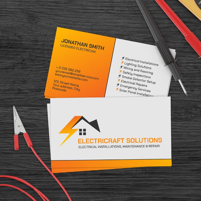 Professional Electrical Contractor - Electrician Business Card (Creator Uploaded)