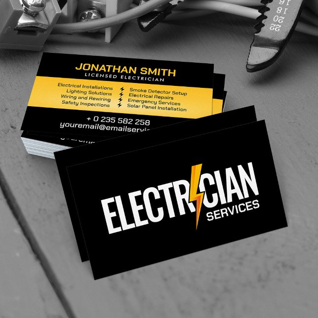 Professional Electrical Contractor - Electrician Business Card (Creator Uploaded)