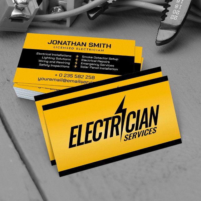 Professional Electrical Contractor - Electrician Business Card (Creator Uploaded)