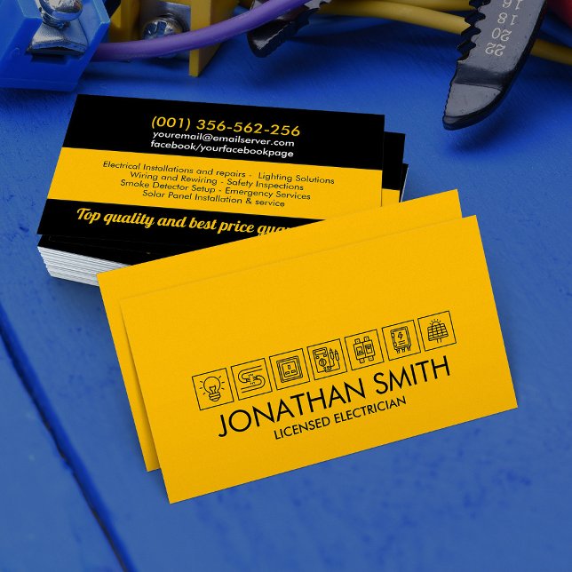 Professional Electrical Contractor - Electrician Business Card (Creator Uploaded)