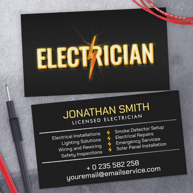 Professional Electrical Contractor - Electrician Business Card (Creator Uploaded)