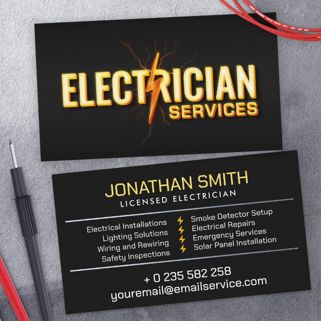 Professional Electrical Contractor - Electrician Business Card (Creator Uploaded)