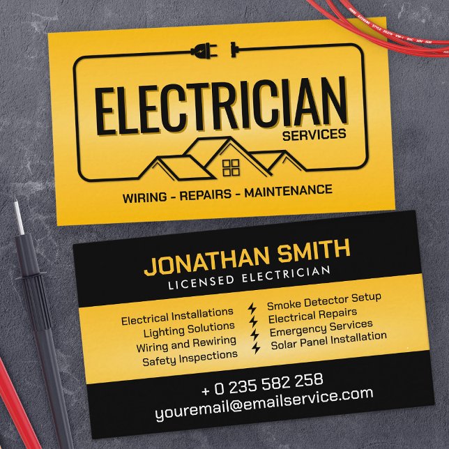 Professional Electrical Contractor - Electrician Business Card (Creator Uploaded)