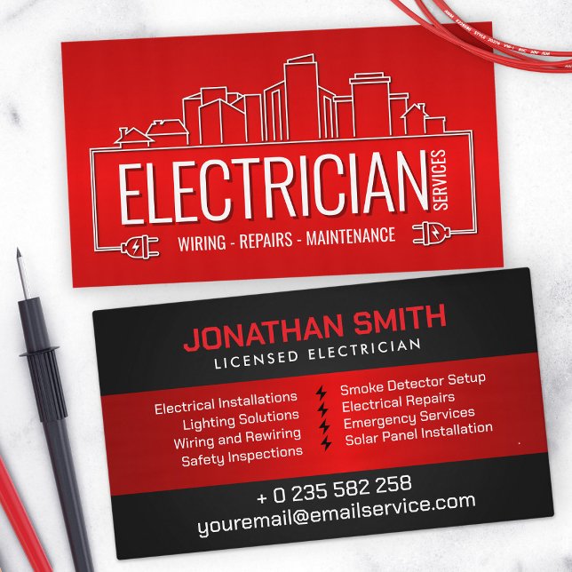 Professional Electrical Contractor - Electrician Business Card (Creator Uploaded)