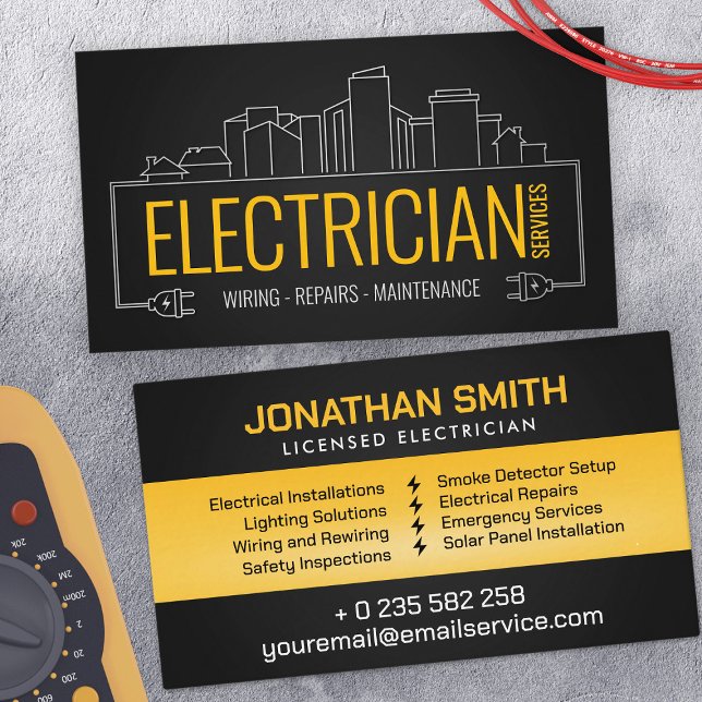 Professional Electrical Contractor - Electrician Business Card (Creator Uploaded)