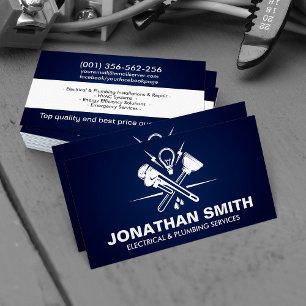 Professional Electrical & Plumbing Contractor Business Card