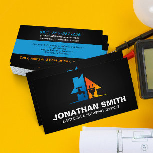 Professional Electrical & Plumbing Contractor Business Card