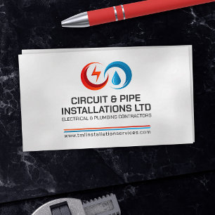 Professional Electrical & Plumbing Contractor Business Card
