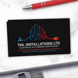 Professional Electrical & Plumbing Contractor Business Card