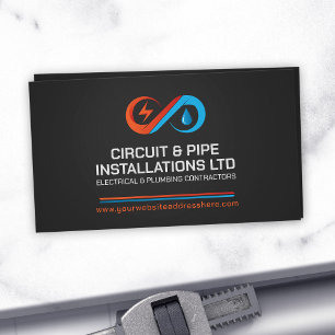 Professional Electrical & Plumbing Contractor Business Card