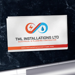 Professional Electrical & Plumbing Contractor Business Card