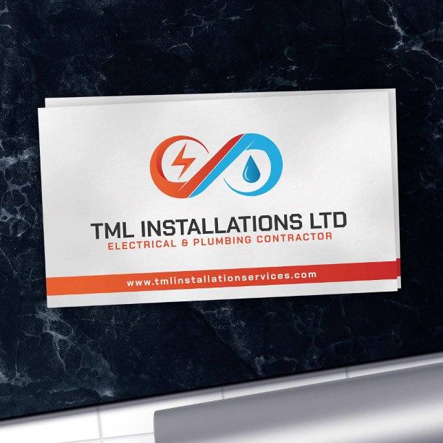 Professional Electrical & Plumbing Contractor  Business Card (Creator Uploaded)