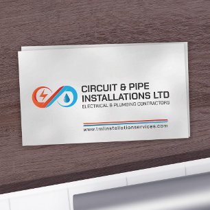Professional Electrical & Plumbing Contractor Business Card