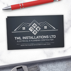 Professional Electrical & Plumbing Contractor Business Card