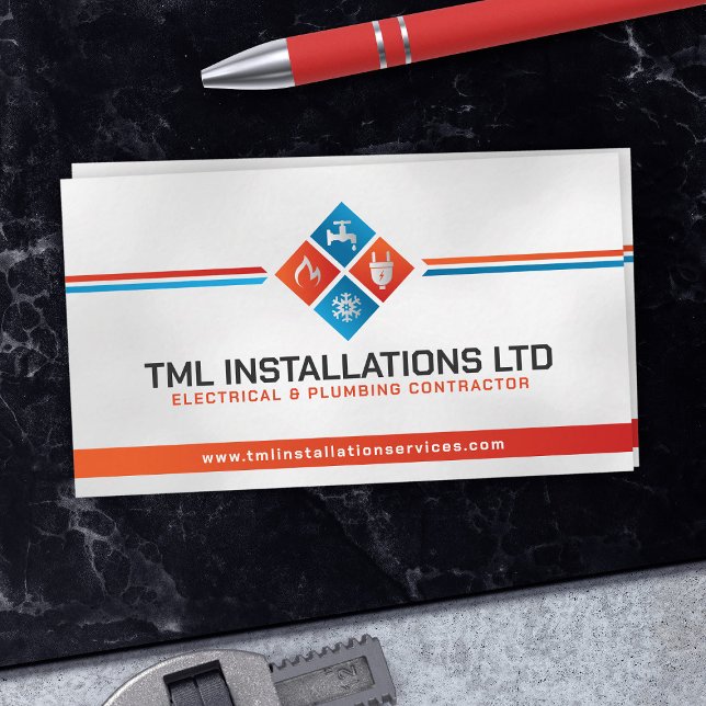 Professional Electrical & Plumbing Contractor  Business Card (Creator Uploaded)