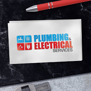 Professional Electrical & Plumbing Contractor Business Card