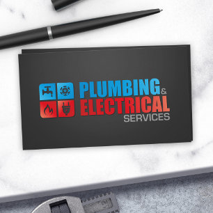 Professional Electrical & Plumbing Contractor Business Card
