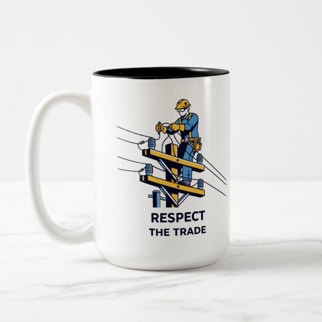 Professional Electrical Worker Gift Two-Tone Coffee Mug (Left)