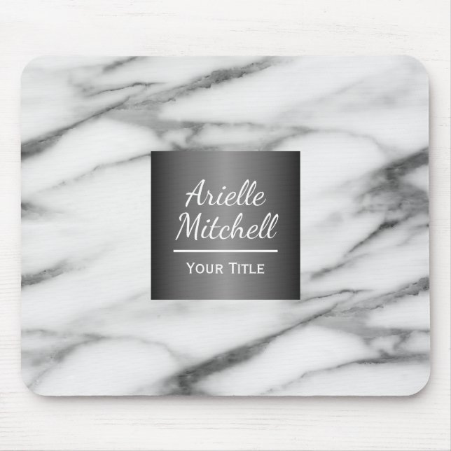 Professional Elegant Alabaster Marble Pattern Mouse Pad (Front)