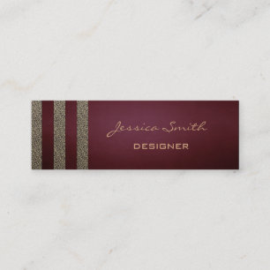 Professional elegant animal print leopard stripes mini business card