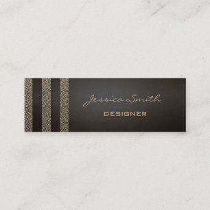 Professional elegant animal print leopard stripes mini business card