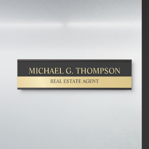 Professional Elegant Black and Gold Door Sign
