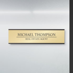 Professional Elegant Black and Gold Door Sign