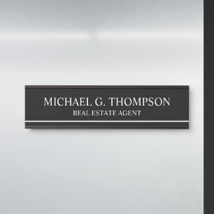 Professional Elegant Black and White Door Sign