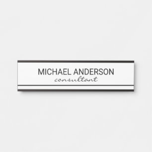 Professional Elegant Black and White Door Sign