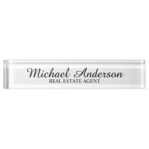 Professional Elegant Black and White Nameplate