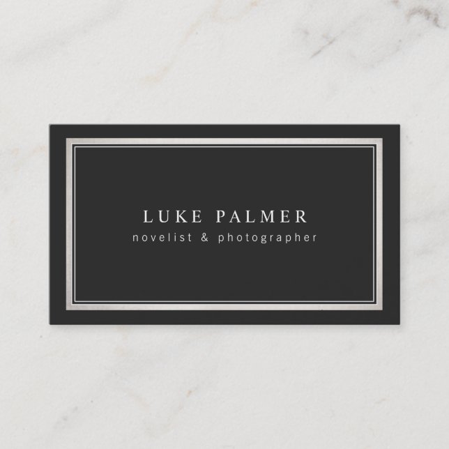 Professional Elegant Black Business Card (Front)
