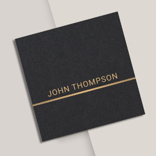 Professional Elegant Black Faux Gold Consultant Square Business Card