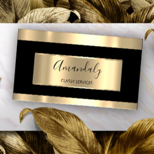 Professional Elegant Black Gold CONSULTING Blogger Business Card