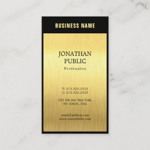Professional Elegant Black Gold Plain Luxury Chic Business Card