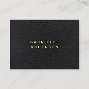 Professional Elegant Black Leather Business Card