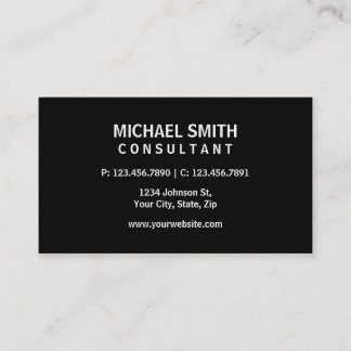 Professional Elegant Black Plain Simple Modern Business Card