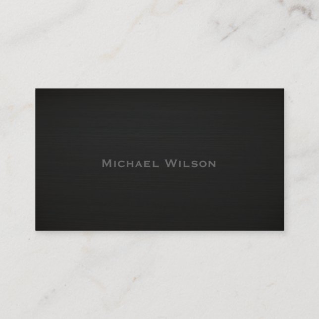 Professional elegant  black texture plain business card (Front)