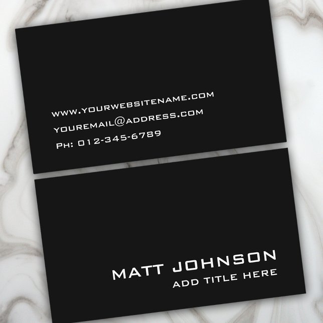 Professional Elegant Black White Business Card (Creator Uploaded)