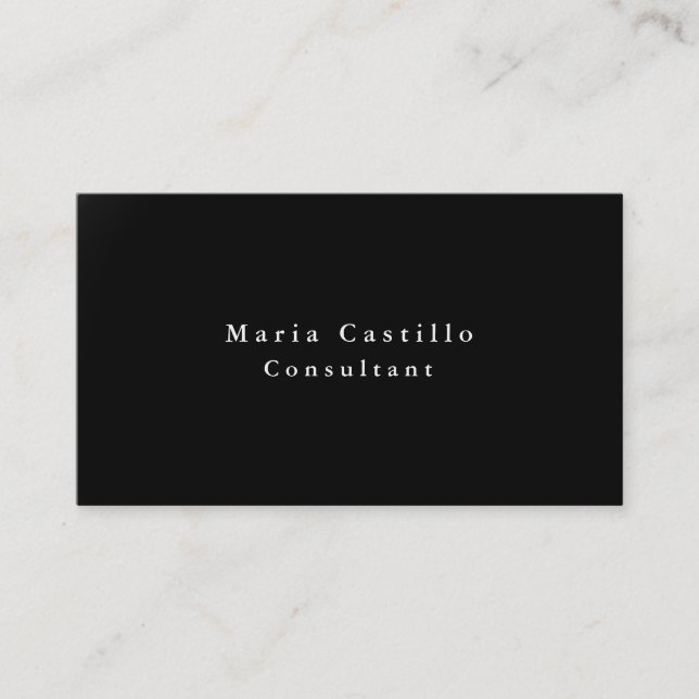 Professional Elegant Black White Minimalist Modern Business Card (Front)