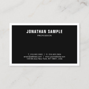 Professional Elegant Black White Modern Simple Business Card