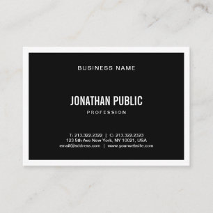 Professional Elegant Black White Modern Simple Business Card