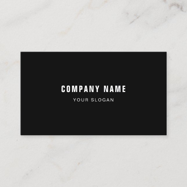 Professional Elegant Black White Simple Modern Business Card (Front)