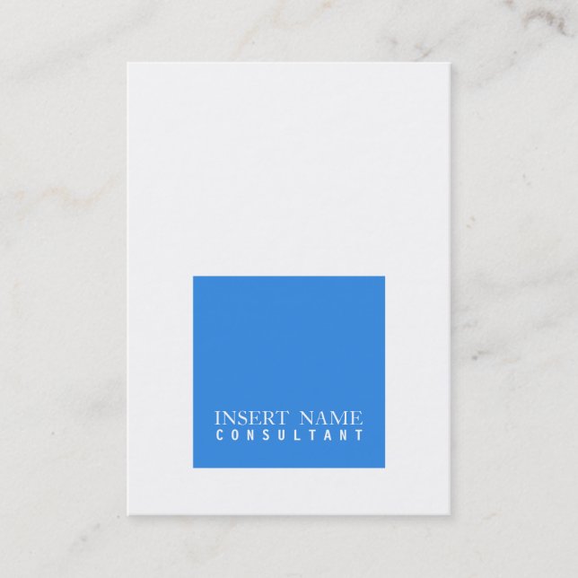 Professional Elegant Bleu de France Square Modern Business Card (Front)