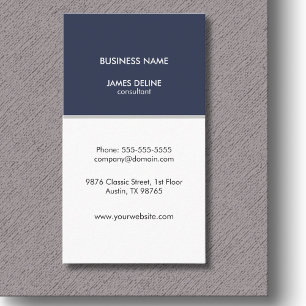 Professional Elegant Blue White Consultant Business Card