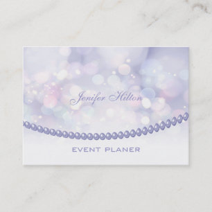 Professional elegant bokeh pearls business card