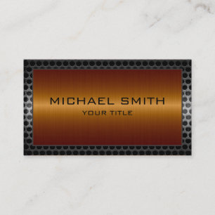 Professional Elegant Bronze Metal Border Business Card
