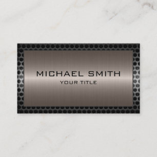 Professional Elegant Bronze Metallic Metal Border Business Card