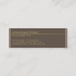 Professional Elegant Brown Pearl Finish Luxury Mini Business Card