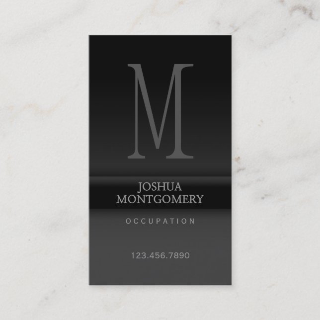 Professional elegant business card design Black (Front)