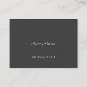 Professional Elegant chic contemporary grey linen Business Card
